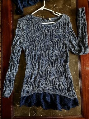 FYLO Medium Navy Scoop Neck Sweater Dress Tank Top